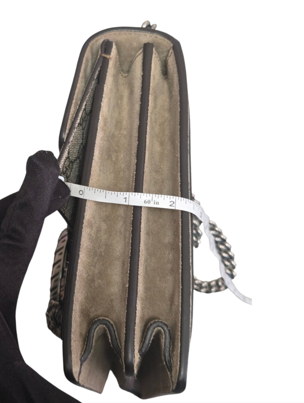 Gucci Dionysus Embroidered GG Supreme Shoulder Bag in Beige Taupe - Picture 14 of 15